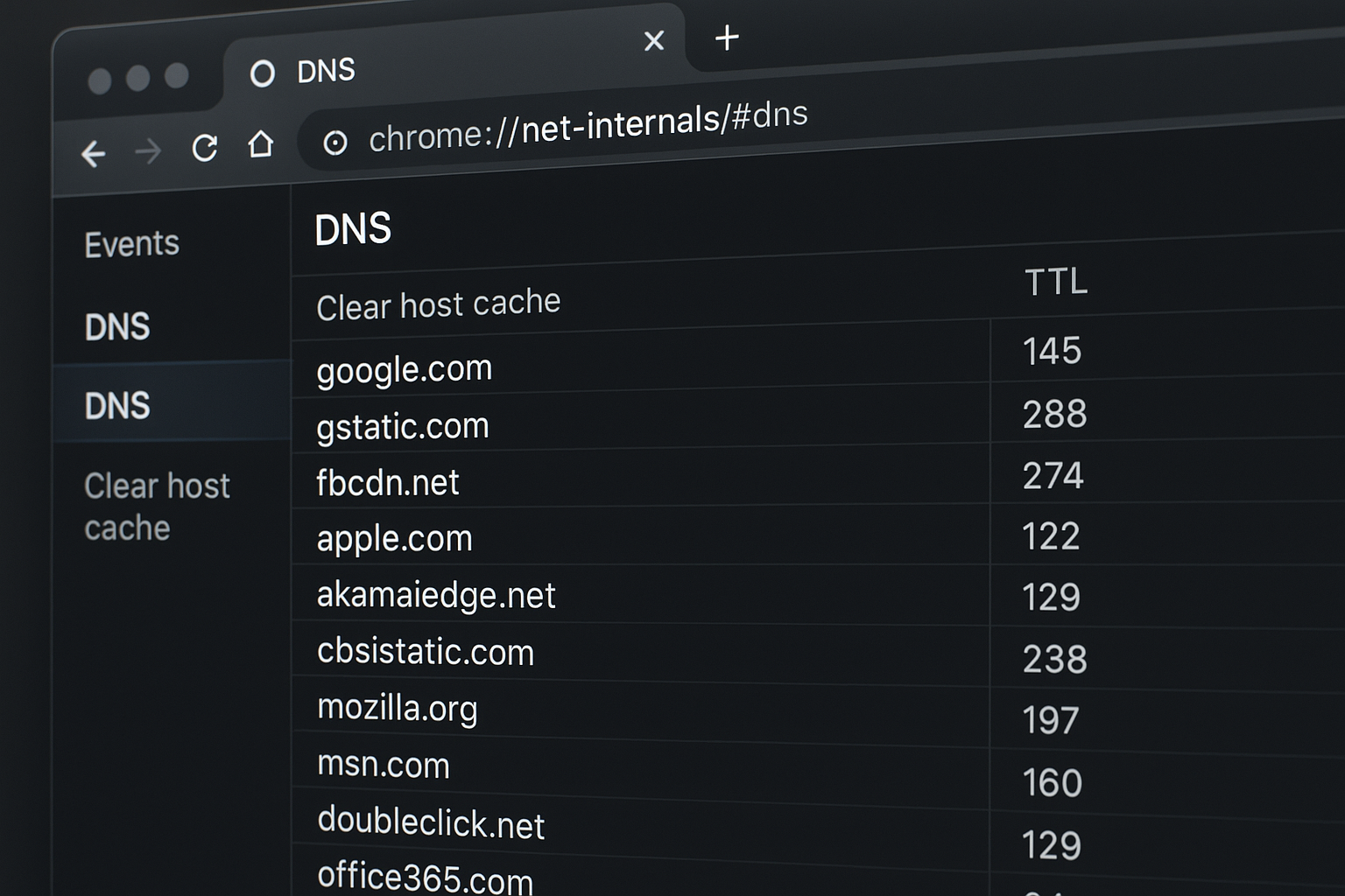 Chrome Net Internal DNS
